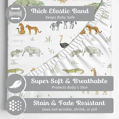 Sorrel + Fern Baby Crib Sheets Neutral, Fitted 2-Pack - Image 6