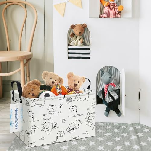 Rectangular Collapsible Cat Storage Basket Nursery Toy Organizer - Image 3