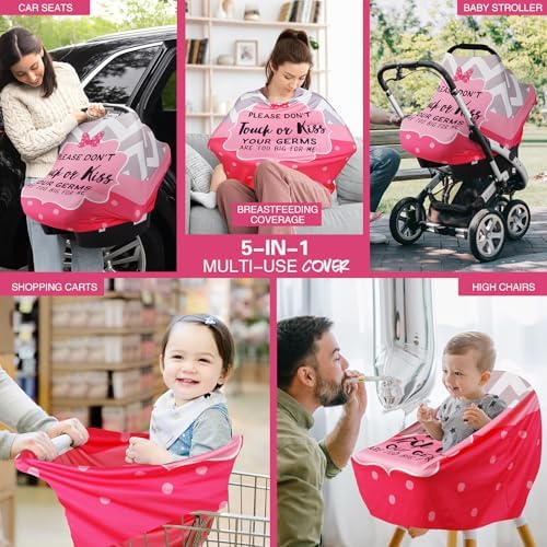 Metplus Baby Car Seat Cover, No Touch Sign Carseat Canopy & Nursing Covers - Image 5