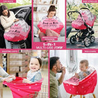 Metplus Baby Car Seat Cover, No Touch Sign Carseat Canopy & Nursing Covers - Image 5