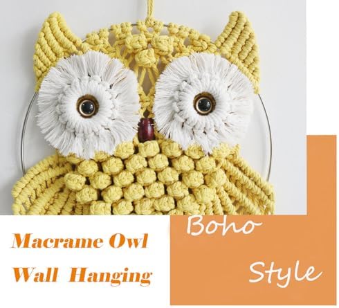 Achart Owl Macrame Wall Hanging-Hand Woven Boho Tapestry-Macrame Wall Decor - Image 4