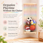 Corner Hammock Shelf with Adjustable Length, Wooden Hanging Wall Storage - Image 7
