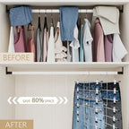 Pants Hangers with Clips, Space Saving Hanging Closet Organizer-6 Tiers Skirt - Image 2