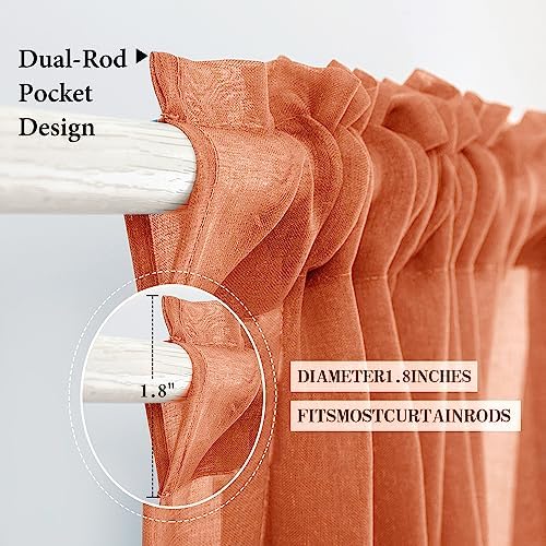 MIULEE Burnt Orange Fall Window Valance 1 Panel 60W x 18L - Image 2