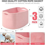ICERZCZ Storage Baskets for Organizing Shelves, Woven Cotton Rope Baskets for - Image 3