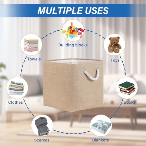 Temary Fabric Baskets 12 Inch Storage Cubes Basket, Clothes Baskets - Image 5