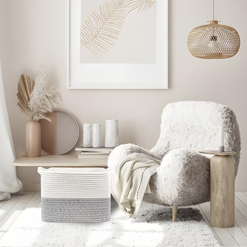 COMFY-HOMI Square Woven Cotton Rope Basket - Image 3