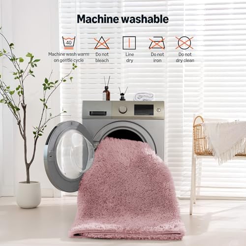 Amazon Basics Fluffy Washable Area Rug, Bedside Shaggy Carpet - Image 6