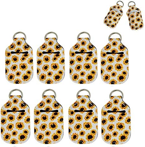 4 Piece Hand Sanitizer Bottle Holder Keyring Neoprene Keychain - Image 2