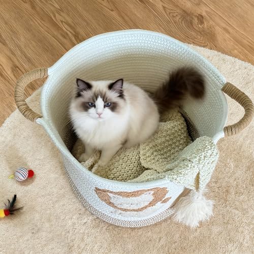 Toy Storage Basket, blanket basket, Cotton Rope Woven Laundry Hamper - Image 2