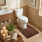 GRANNY SAYS Brown U Shaped Toilet Rug 20" x 24", Non-Slip Bath Mat - Image 3