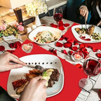 Fullhawl 60 Pcs Red Paper Placemats, Disposable Rectangular Table Setting Mats - Image 5