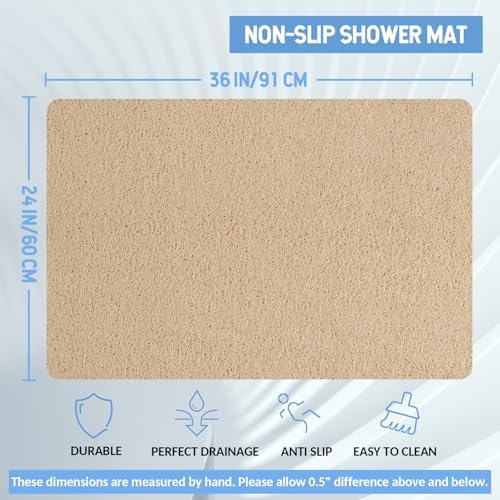 Hargiis Non-Slip Bathtub Mat, Anti Slip Shower Mat, Fast Drying Bathtub Mats - Image 2