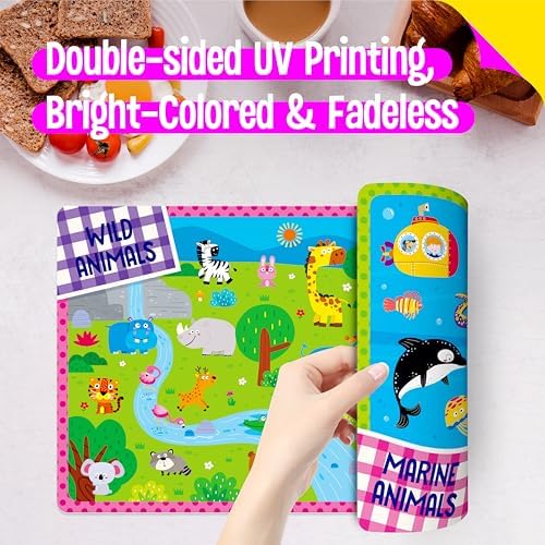 4 Pack Placemats for Kids, Non-Slip Washable Table Mats, Double-Sided Reusable - Image 4