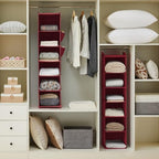 YOUDENOVA Hanging Closet Organizer and Storage, Dark Red - Image 2
