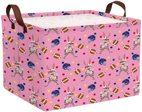 Large Cute Easter Basket for Kid Empty Gift Baby Rectangle Storage Bin Bunny by ASKETAM