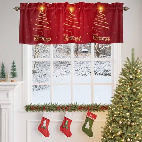 Vandarllin Christmas Tree Kitchen Curtains Valances - Image 4
