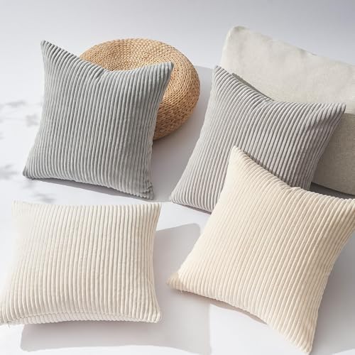 Topfinel 4 Packs Neutral Decorative Throw Pillows Covers 18x18 Inch - Image 5