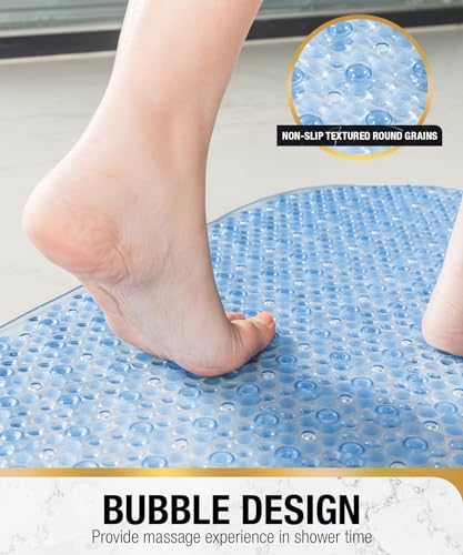 HITSLAM Oval Bathtub Mat Non Slip, 27x15 Inch Bubble Bath Tub Mat - Image 3