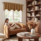StangH Gold Brown Fall Decor Scalloped Valance 52x18 Inch, 1 Panel - Image 3