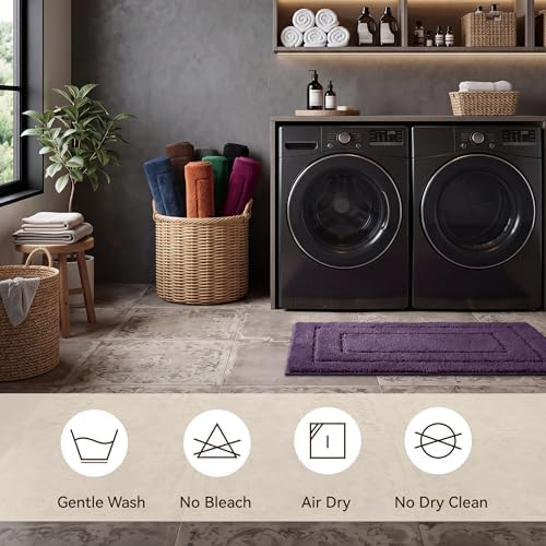 GRANNY SAYS Purple Bathroom Rug 32" x 20", Non-Slip Microfiber Bath Mat - Image 6