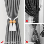 NICEEC 4 Pack Wooden Ball Magnetic Curtain Tiebacks Boho Home Decor Drape Tie - Image 2
