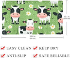 Shower Mat Non Slip 26.8 x 15.1 Inches, Cow Daisies Bathtub Mat Shower Stall - Image 4
