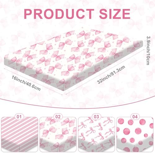 4 Pcs Bassinet Sheets Girls - Image 2