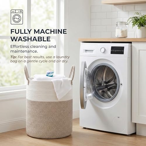 JMvicyroam 80L Cotton Rope Laundry Basket Hamper - Image 5