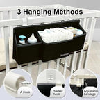 Hanging Baby Diaper Caddy, 3-in-1 Changing Table Diaper Organizer Holder - Image 2
