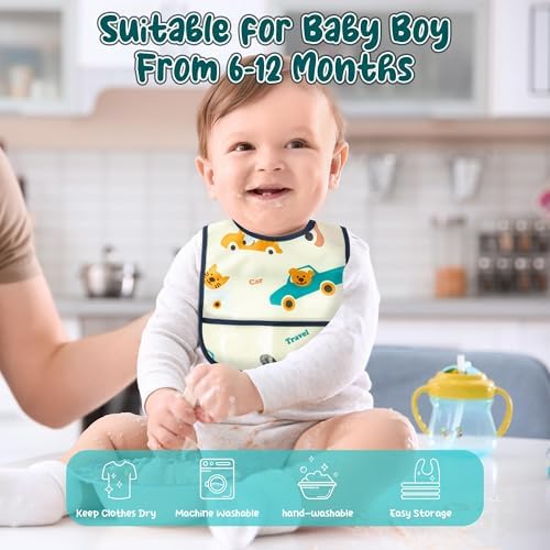 6Pcs Waterproof Toddler Bibs, Baby Feeding Bib - Image 5