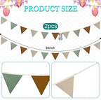 Oudain 2 Pcs Pennant Banner Flags Nursery Garland Triangle, Retro Color - Image 2