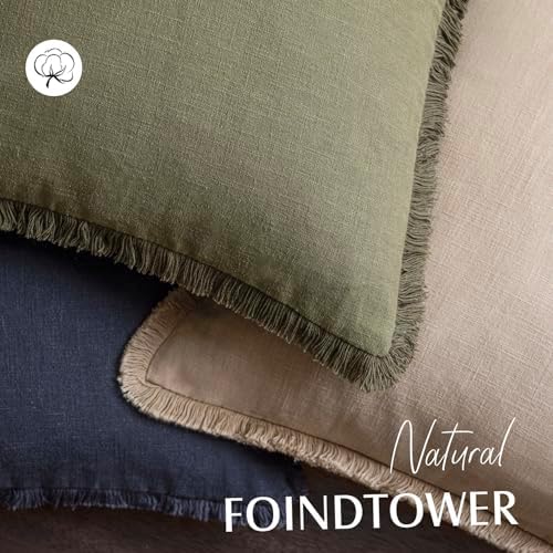 Foindtower Decorative Linen Fringe Lumbar Throw Pillow Covers Cozy Boho - Image 4