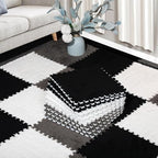 ZENOWICK 12 Pcs Plush Interlocking Carpet Tiles, Puzzle Play Mats by Zenowick