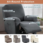 Recliner Chair Covers 4-Pieces Recliner Slipcovers Lazy Boy Chair Covers - Image 4