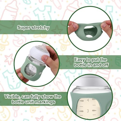Juome Silicone Sleeves for Avent Natural Glass Baby Bottle - Image 4