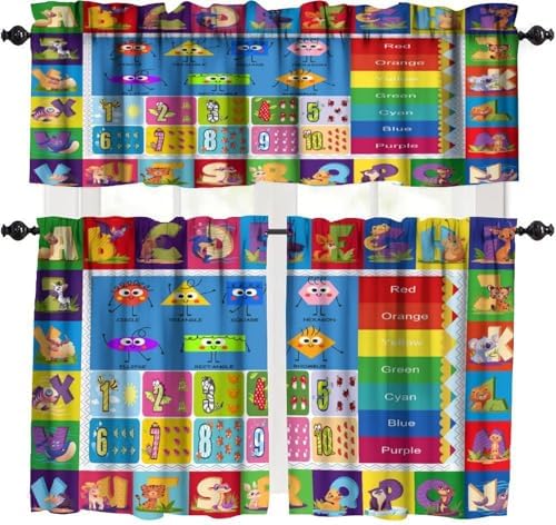 Alphabet ABC Kids Valance Curtain Colorful Cartoon Animal Learning Inspirational by Unknown