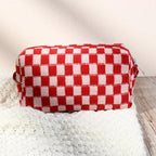 SOIDRAM 2 Pcs Checkered Makeup Bag Large Cosmetic Bag Toiletry Bag Makeup Pouch - Image 6