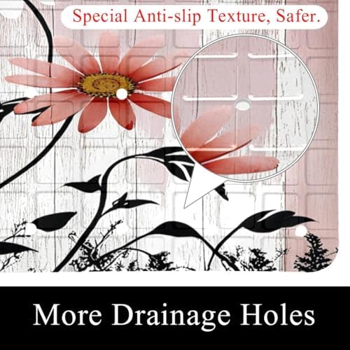 Shower Mat Bathtub Mat, 26.8x15.1 inch, Non-Slip Bath Mat - Image 2