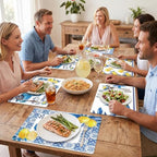OBUSATT Blue and Yellow Lemons Placemats Set of 6 17×12 Inch Summer Lemon - Image 6