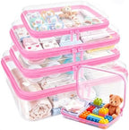5 Pack Large Clear Hard Shell Zipper Case, Diaper Bag Organizer Pouches by CheeryLand