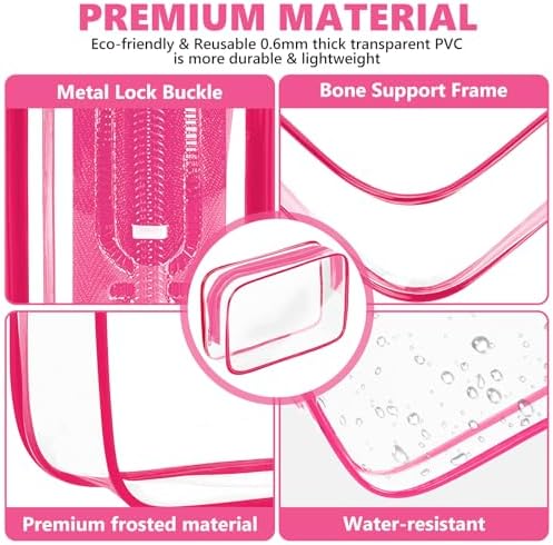 AURUZA Clear Makeup Bag, Portable Travel Toiletry Bags - Image 4