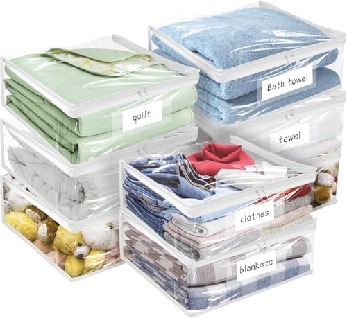 Plastic Storage Bags with Easy-Glide Zipper, Durable Clear Vinyl Zippered by Kikerike