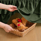 Ruffled Crib Bed Skirt, Olive Green, Soft Double Layer - Image 5