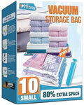 Vacuum Storage Bags, 10 Small Space Saver Vacuum Seal Bags, Space Bags by HIBAG