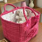 Floral Fabric Storage Basket Car Interior Storage Basket Underwear Sundries - Image 4
