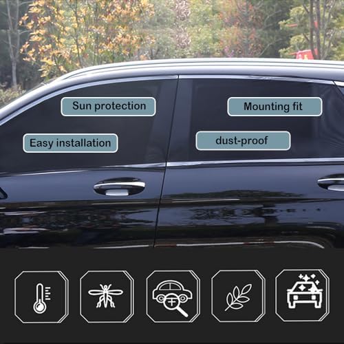 4PCS Car Window Shades with Zipper, Breathable Car Window Cover Baby Window - Image 4