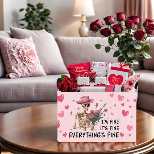 Valentine's Day Basket Gift for Empty Cute Heart Large Storage Bin for Kid and - Image 4