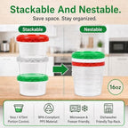 EONJOE 16oz Plastic Freezer Food Soup Containers - Image 7