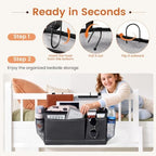 Fab totes Bedside Caddy for Dorm Bed, Bedside Storage Bag Hanging Organizer - Image 5